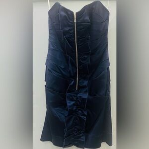 Phoebe Couture Strapless Formal Cocktail Dress Blue Navy Sz 6
